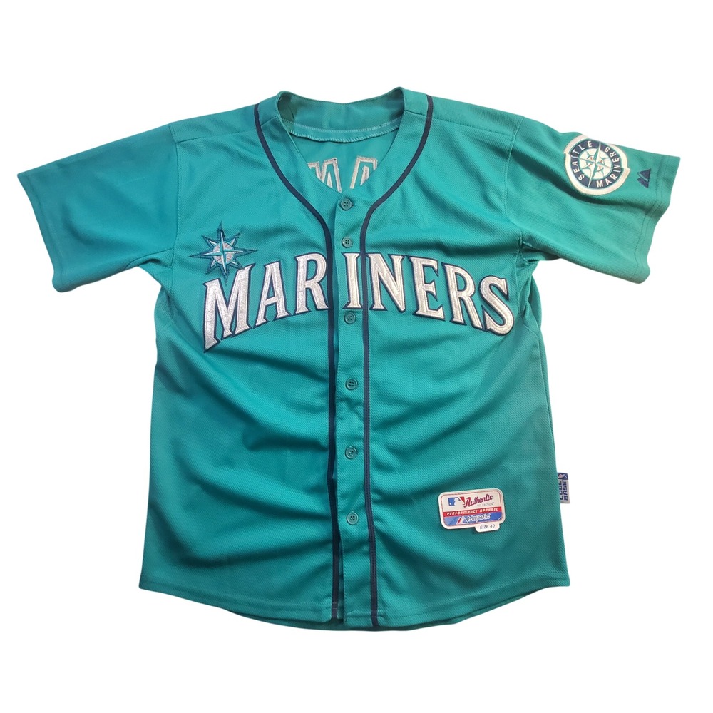 Majestic Seattle Mariners Robinson Cano 22 Authentic Jersey Teal Men Size 40 MLB
